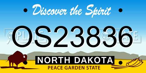 OS23836 North Dakota License Plate