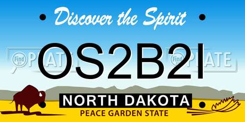 OS2B2I North Dakota License Plate