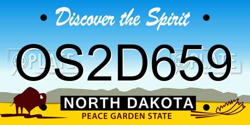 OS2D659 North Dakota License Plate