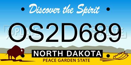OS2D689 North Dakota License Plate