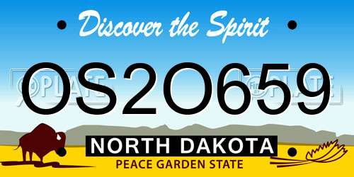 OS2O659 North Dakota License Plate