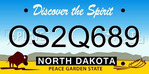 OS2Q689 North Dakota License Plate