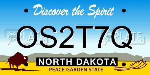 OS2T7Q North Dakota License Plate