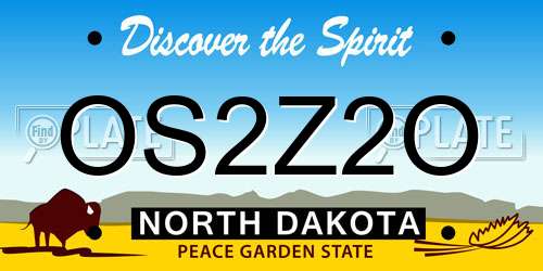 OS2Z2O North Dakota License Plate