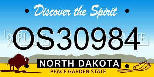 OS30984 North Dakota License Plate