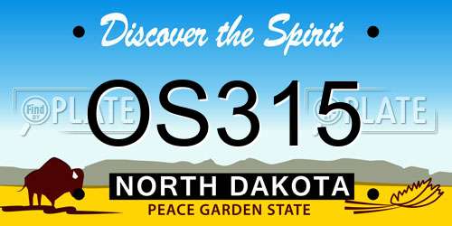 OS315 North Dakota License Plate