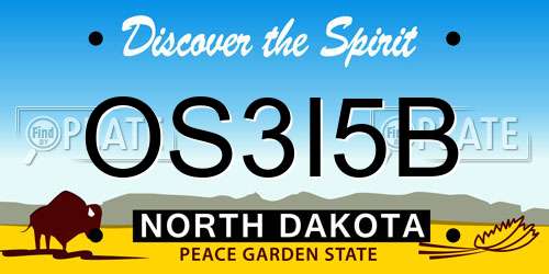 OS3I5B North Dakota License Plate