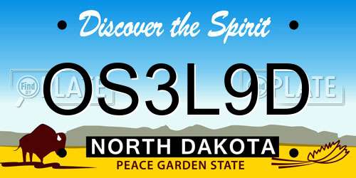 OS3L9D North Dakota License Plate