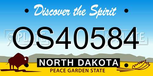 OS40584 North Dakota License Plate