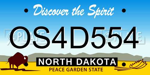 OS4D554 North Dakota License Plate