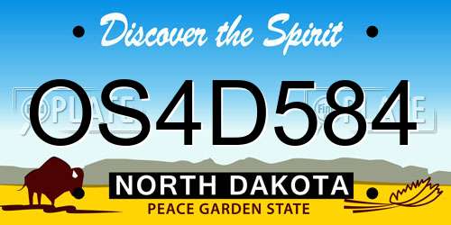 OS4D584 North Dakota License Plate