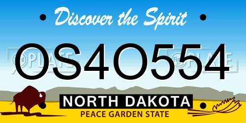 OS4O554 North Dakota License Plate
