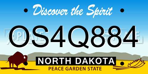 OS4Q884 North Dakota License Plate