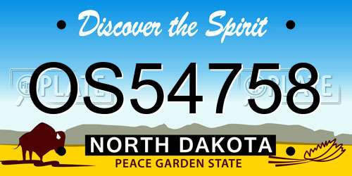 OS54758 North Dakota License Plate