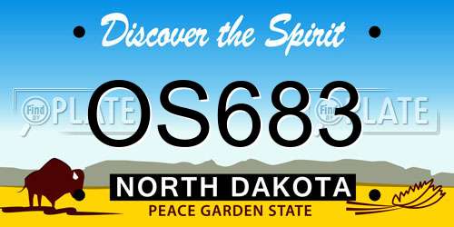 OS683 North Dakota License Plate