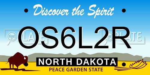 OS6L2R North Dakota License Plate