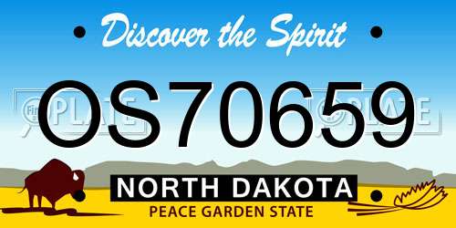 OS70659 North Dakota License Plate