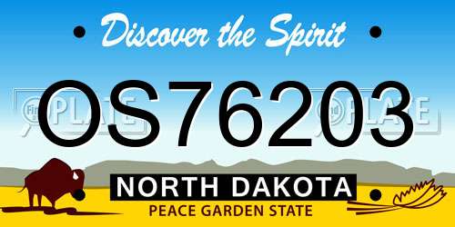 OS76203 North Dakota License Plate