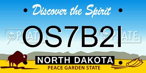 OS7B2I North Dakota License Plate