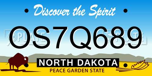 OS7Q689 North Dakota License Plate