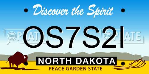 OS7S2I North Dakota License Plate