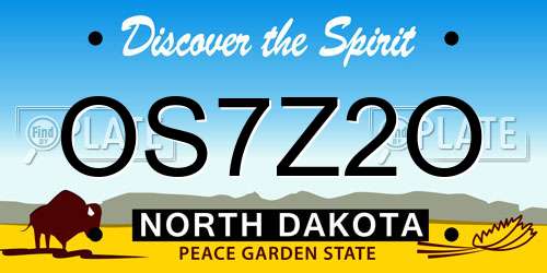 OS7Z2O North Dakota License Plate