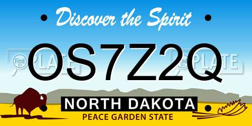 OS7Z2Q North Dakota License Plate
