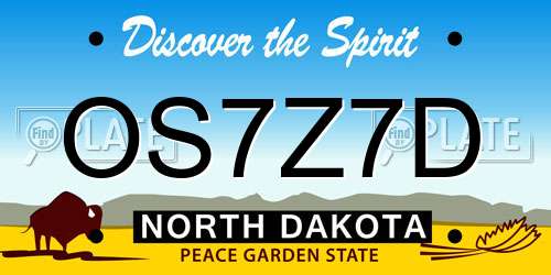 OS7Z7D North Dakota License Plate