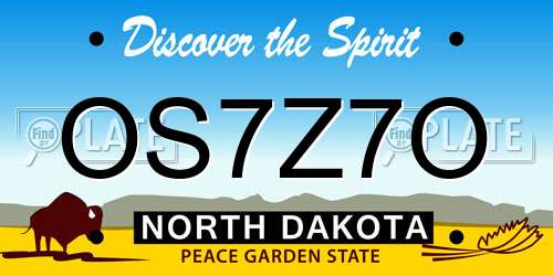 OS7Z7O North Dakota License Plate