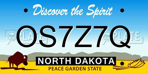 OS7Z7Q North Dakota License Plate