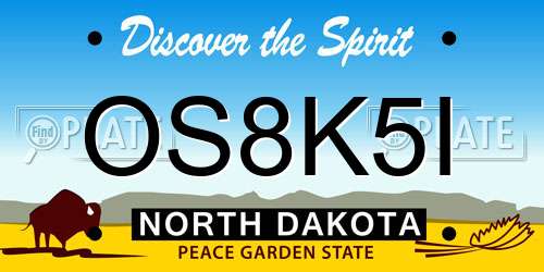 OS8K5I North Dakota License Plate