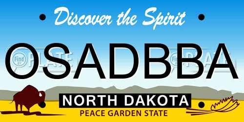 OSADBBA North Dakota License Plate