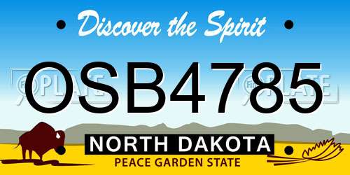 OSB4785 North Dakota License Plate