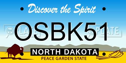 OSBK51 North Dakota License Plate