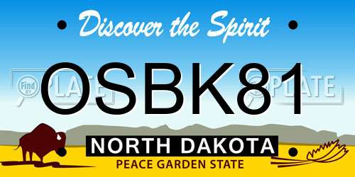 OSBK81 North Dakota License Plate