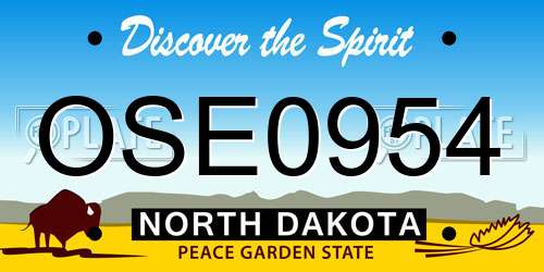 OSE0954 North Dakota License Plate