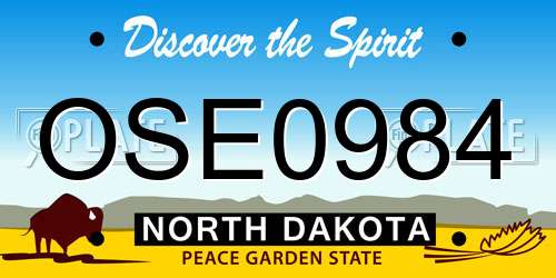 OSE0984 North Dakota License Plate