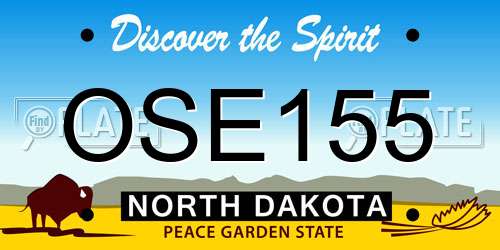 OSE155 North Dakota License Plate
