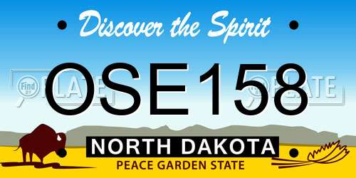 OSE158 North Dakota License Plate