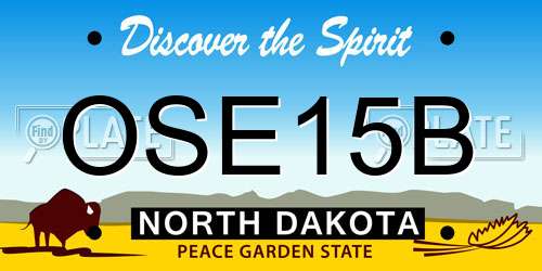 OSE15B North Dakota License Plate