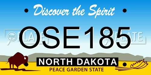 OSE185 North Dakota License Plate