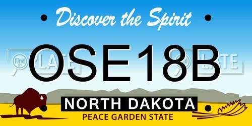 OSE18B North Dakota License Plate
