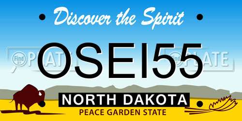 OSEI55 North Dakota License Plate