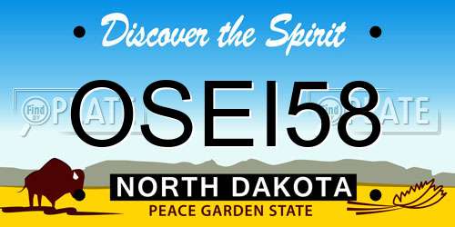 OSEI58 North Dakota License Plate