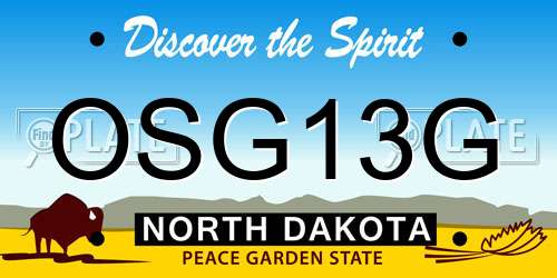 OSG13G North Dakota License Plate