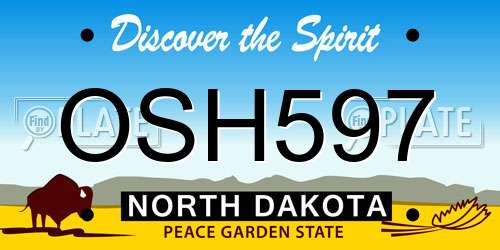 OSH597 North Dakota License Plate