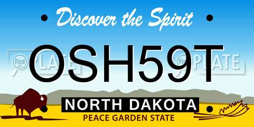 OSH59T North Dakota License Plate