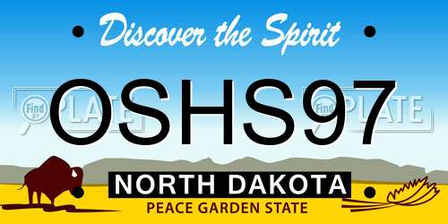 OSHS97 North Dakota License Plate