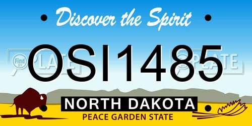 OSI1485 North Dakota License Plate