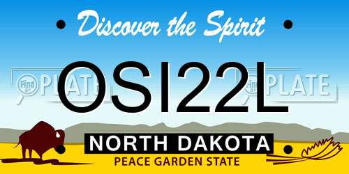 OSI22L North Dakota License Plate